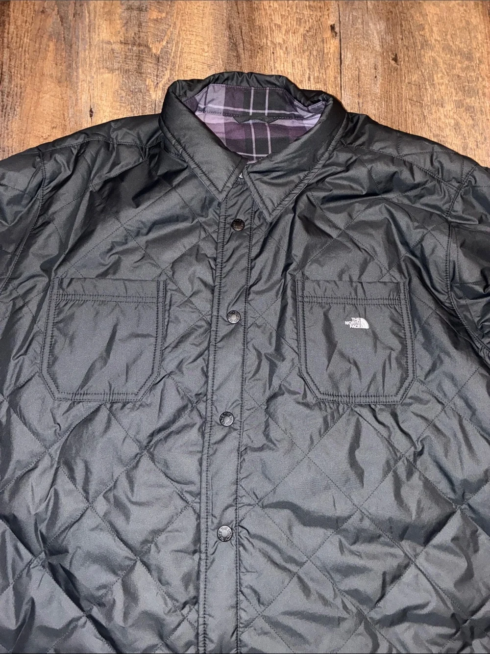 The North Face Purple Plaid Lightweight Shirt Jacket
